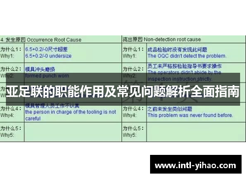 亚足联的职能作用及常见问题解析全面指南