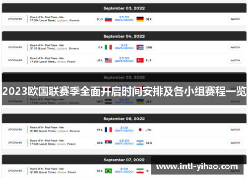 2023欧国联赛季全面开启时间安排及各小组赛程一览